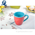 Tasse à café en céramique peinte avec logo personnalisé fait à la main